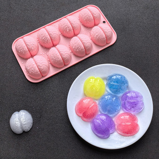 Halloween 8 Cavity Brain Shape Ice Block Silicone Mold DIY Chocolate Summer Beer Drink Ice Pot Tray