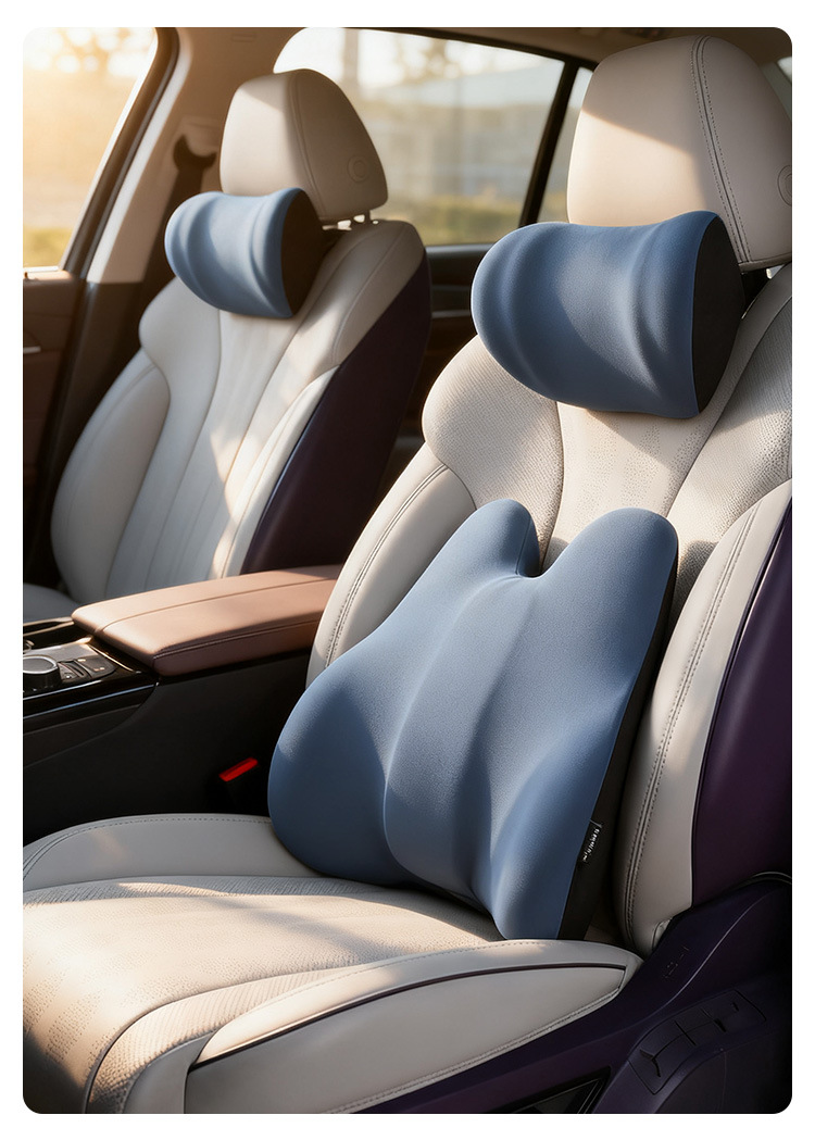 Car headrest neck pillow car headrest lumbar suit car adjustable waist cushion driver lumbar pillow sedentary