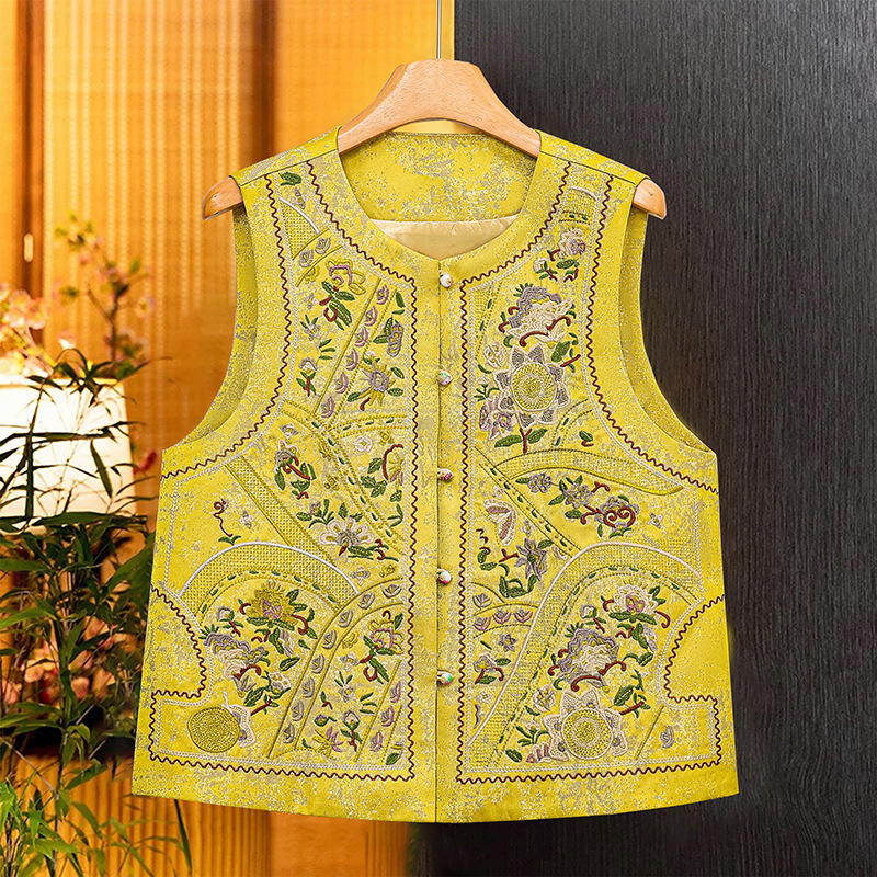 Chinese Embroidered Jacquard Vest Retro 2025 New Women's Spring and Summer National Style Vest Top Waistcoat for Women