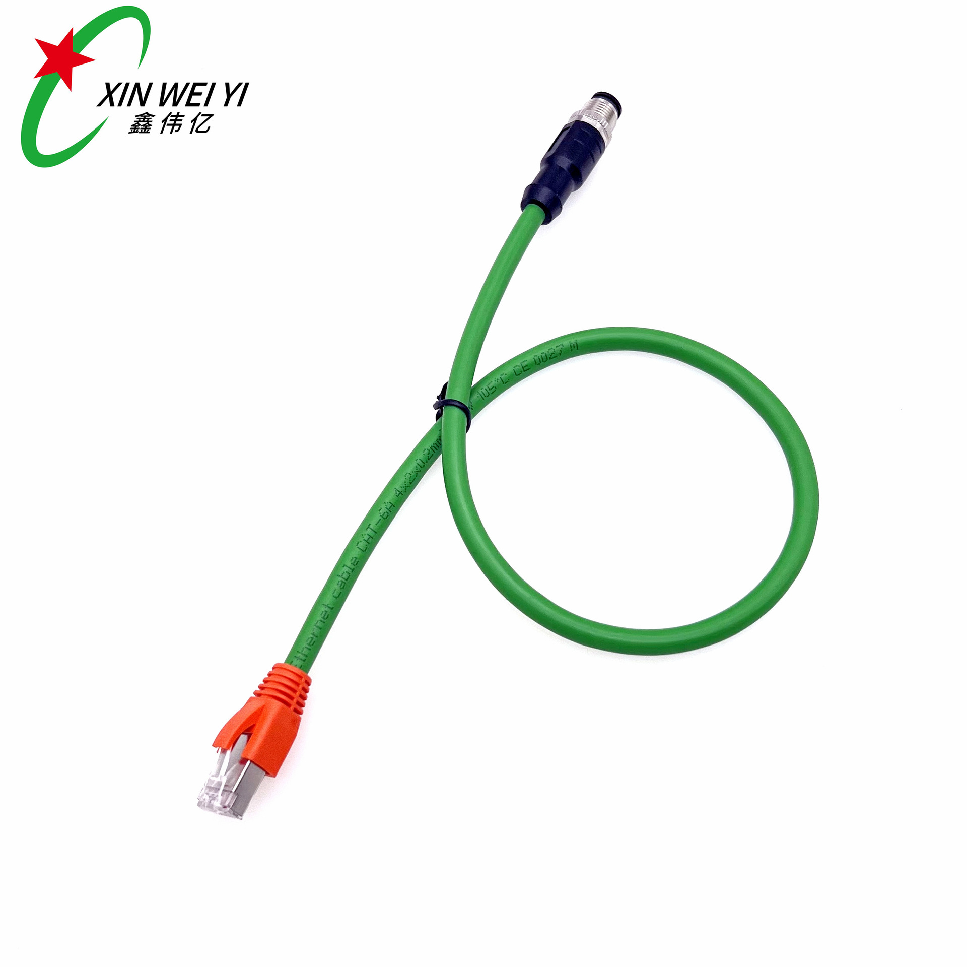 8芯A型连接器M12转RJ45航空插头工业相机高柔以太网线传感器