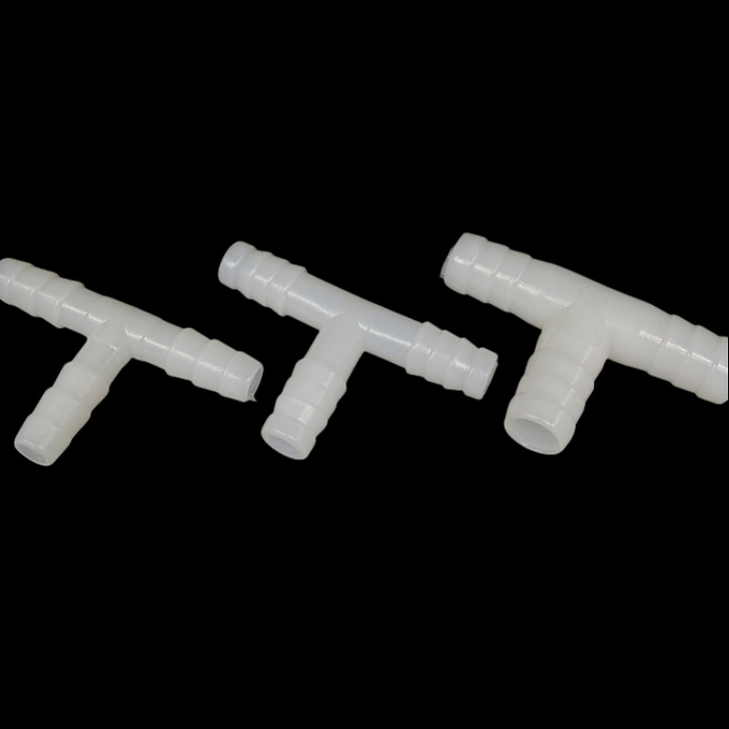 Pagoda de plástico enchufe de cabeza 8 enchufe 10 pequeño tee en forma de T y a través de filamento interno y externo accesorios de manguera de torre de plástico