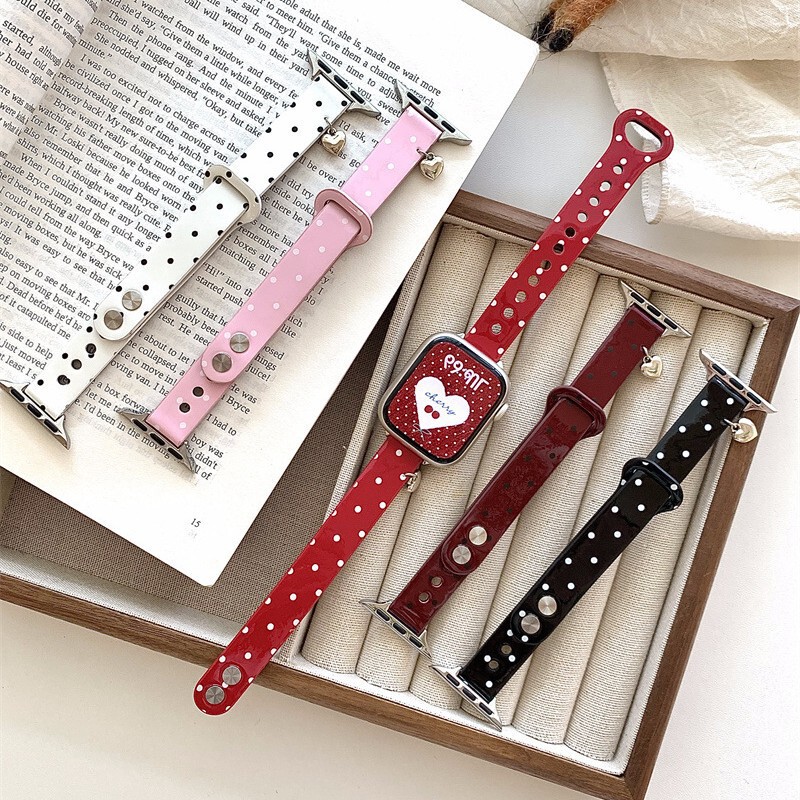 Polka Dot Pendant Genuine Leather Suitable for Apple S10 Watch Iwatch11 Representative Belt New Applewatch987Se
