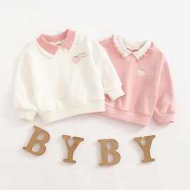 女童春秋冬洋气卫衣女宝宝秋季加绒厚衬衫韩版打底衫幼儿棉上衣无