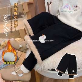 小胖丫童装&可爱鸭假两件加绒裤子图片色百搭国内一二线品牌棉女