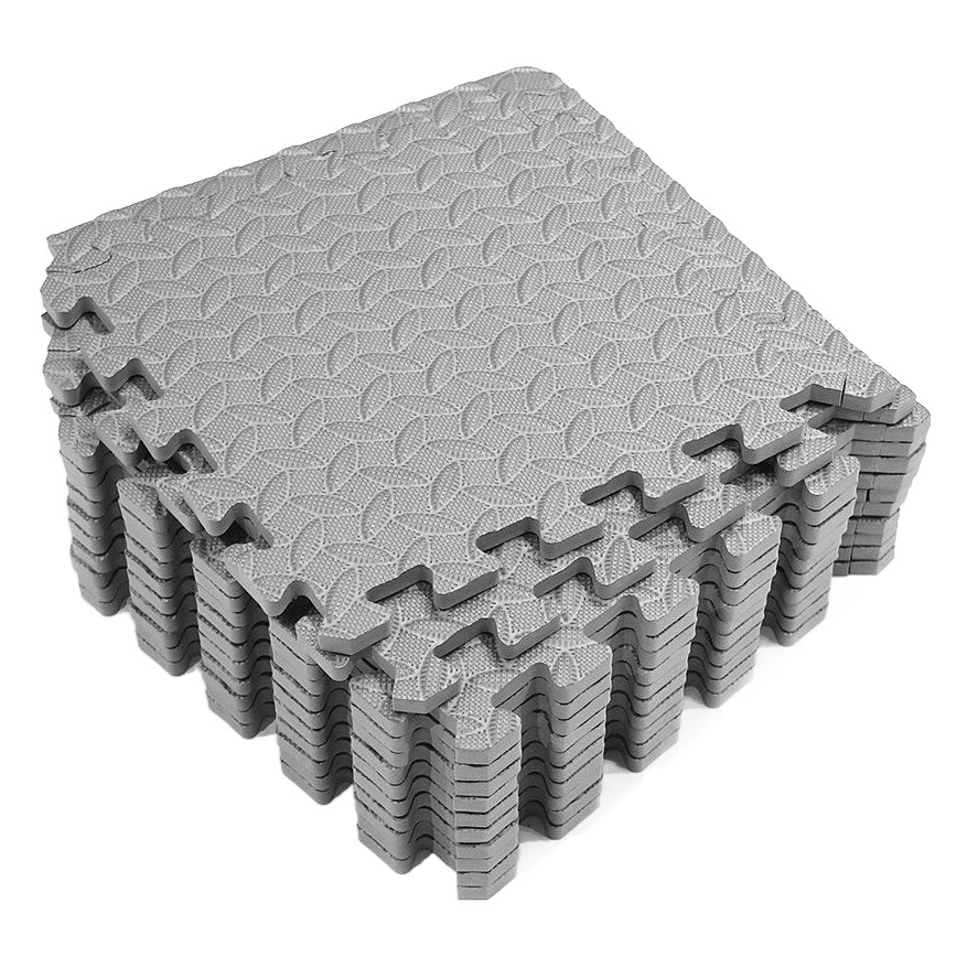 Comercio exterior Amazon suministro gris hoja patrón 30 * 30eva espuma costura gimnasio piso absorción de choque engrosamiento