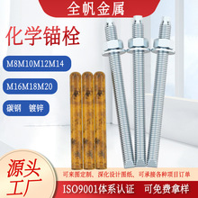 化学锚栓碳钢镀锌含胶管锚固螺丝幕墙配件锚栓m8m10m12化学螺栓