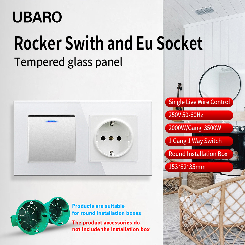 European Rocker Switch 153 European standard rocker switch socket black and white gray ...