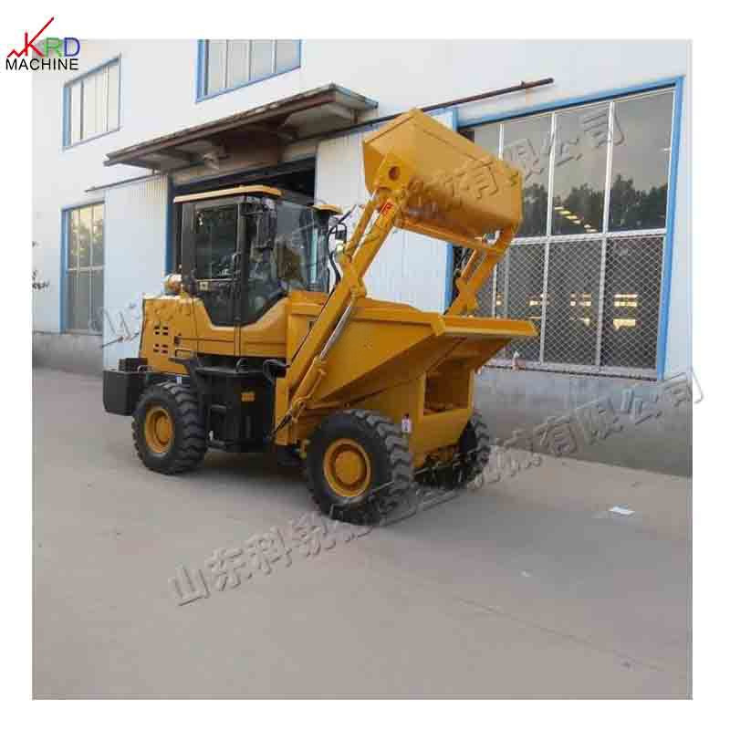 工地液压自上料翻斗车 180度旋转四轮卸料车 载重3T柴油翻斗车