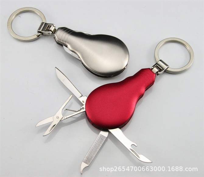 厂家批发不锈钢多功能刀剪礼品小刀户外野营多功能刀外贸礼品套装