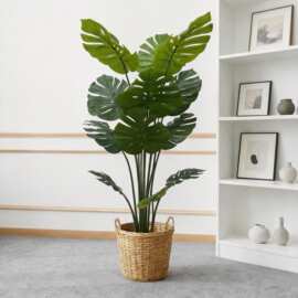 仿真植物橱窗造景绿植富贵龟背树装饰室内摆件盆栽客厅龟背叶盆景
