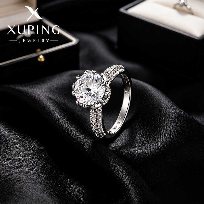 Xuping anillo de ramo de flores de mano nuevo estilo simple ligero anillo de boda de aleación de cobre europeo y americano anillo transfronterizo para mujeres