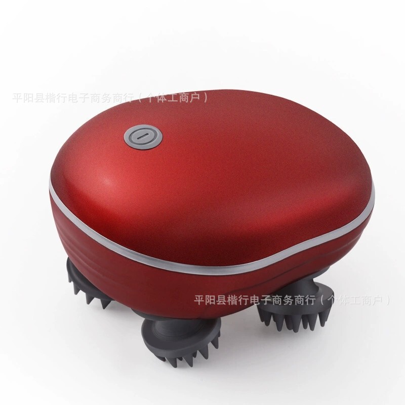ミニスマートヘッドマッサージ器電動防水マッサージ器赤い理学療法で家庭用の頭皮をリラックスさせる神器|undefined
