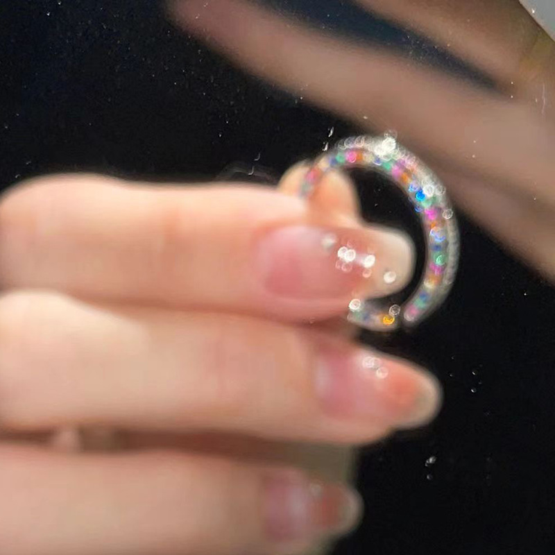 Fashion Geometric Color Block Copper Open Ring