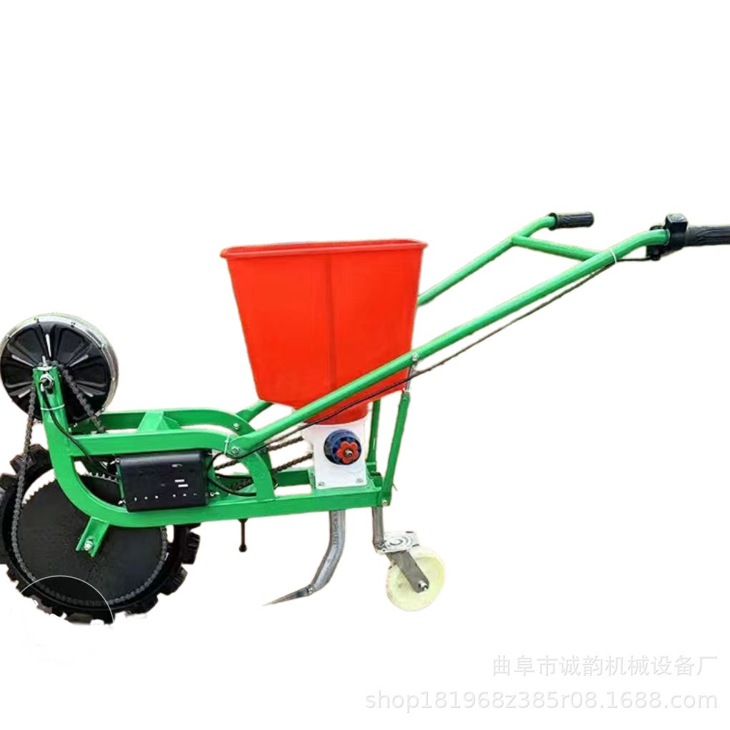 新款电动施肥播种机玉米花生播种手推式农用不带电瓶