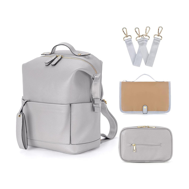 Fashion Diaper Bag Backpack for Men and Women Leather Diaper Bag Organizer with Changing Station Travel Diaper Backpack