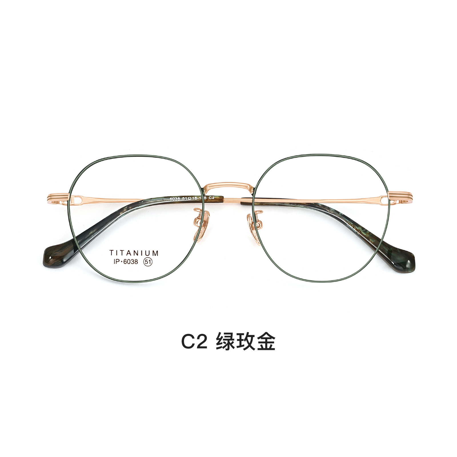 Shenzhen de alta calidad de titanio puro retro gafas Marco de moda de dos colores diseño miopía ambliopía gafas unisex