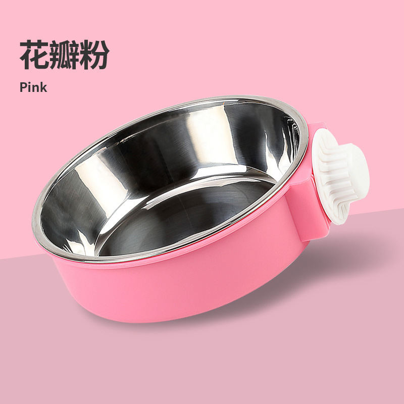 Cat Bowl Pet Bowl tazón de comida de acero inoxidable gato jaula colgante comida para gatos tazón de conejo tazón para perros antidetonantes cuenca