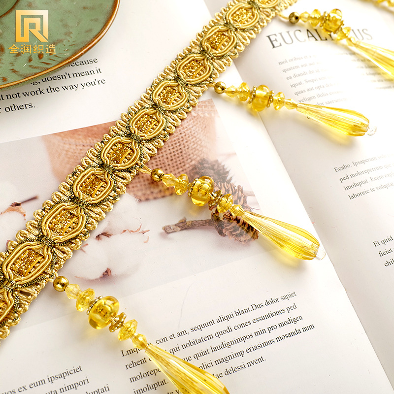 10厘米珠子花边吊坠辅料窗帘配件花边 欧式猫眼灯笼长 水滴花边