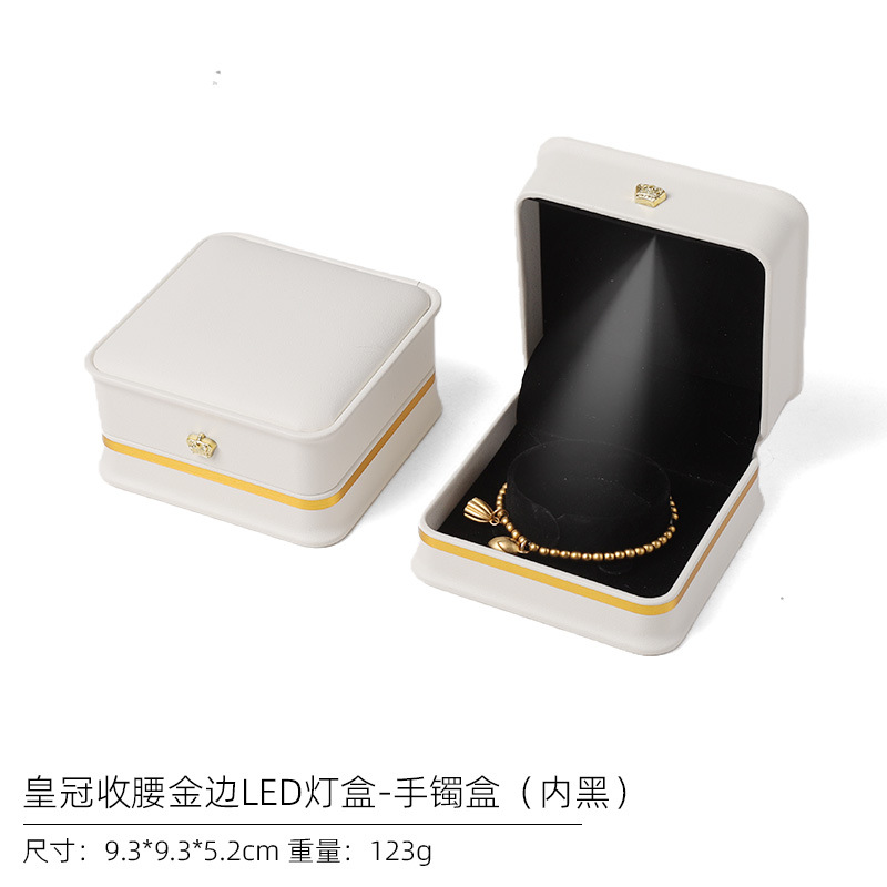Caja de Empaque para Joyería con Luz LED de Cuero PU