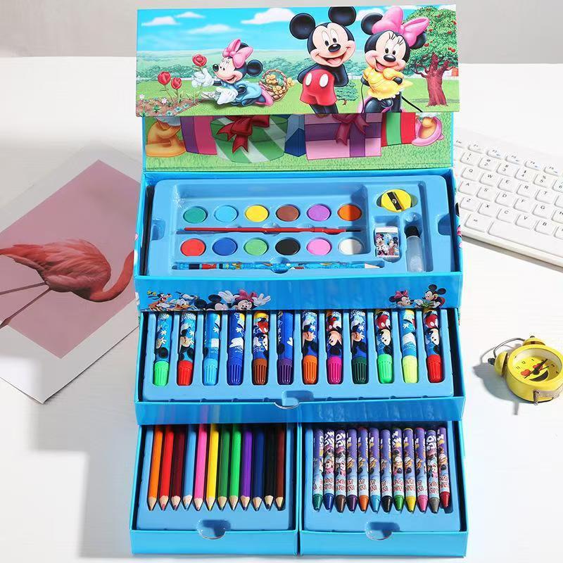 145 caja de aluminio de doble capa, bolígrafo de acuarela, juego para niños, herramienta de dibujo, caja de regalo de pintura, pintura de arte, juego completo de lujo