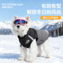 跨境宠物衣服秋冬防水反光狗狗棉衣可牵引大狗衣服狗狗羽绒服跨境