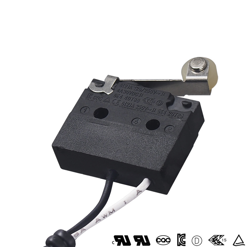 多国认证防水开关 WS1带滚轮出线式常开功能 防水等级IP67 5A250V