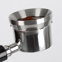 Italian coffee grinder anti-flying powder stainless steel powder receiving ring coffee powder dispenser universal handle 515358mm commercial