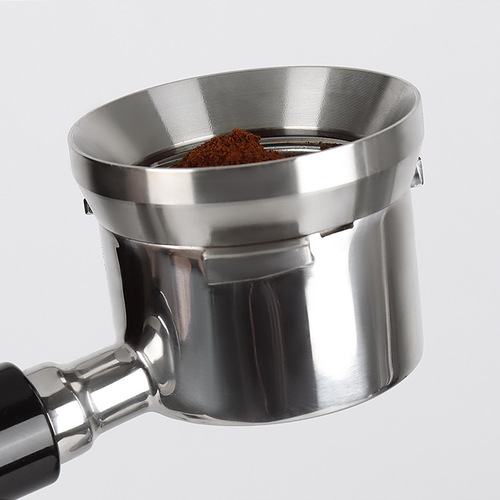 Italian coffee grinder anti-flying powder stainless steel powder receiving ring coffee powder dispenser universal handle 515358mm commercial