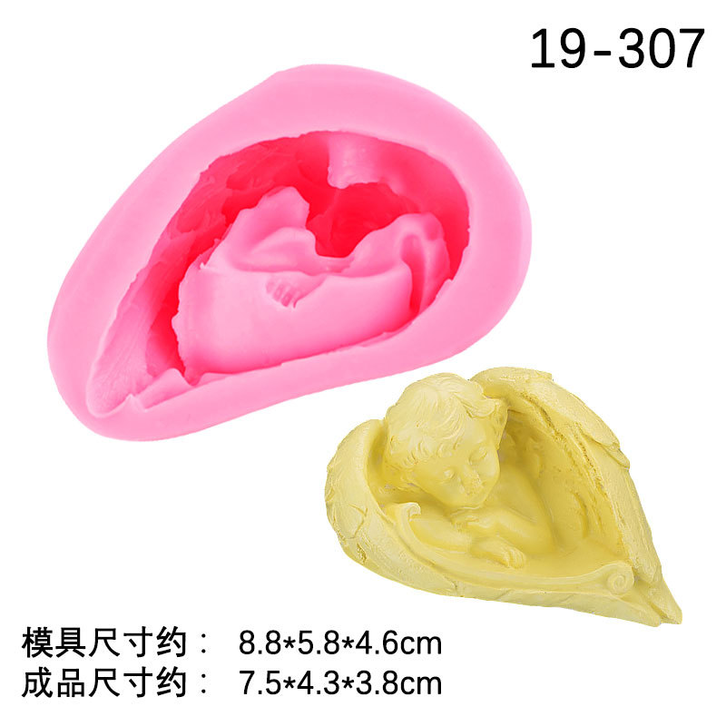 Tridimensional bebé lindo alas de Ángel molde de silicona creativo hornear decoración hecha a mano jabón aromaterapia vela molde de yeso