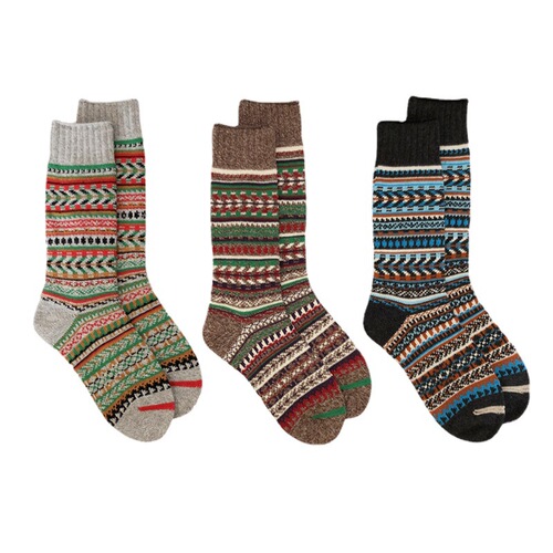Boneless seam head Japanese style thick line ethnic style high-top men's socks with thread retro khaki trendy socks color seam head casual cotton socks