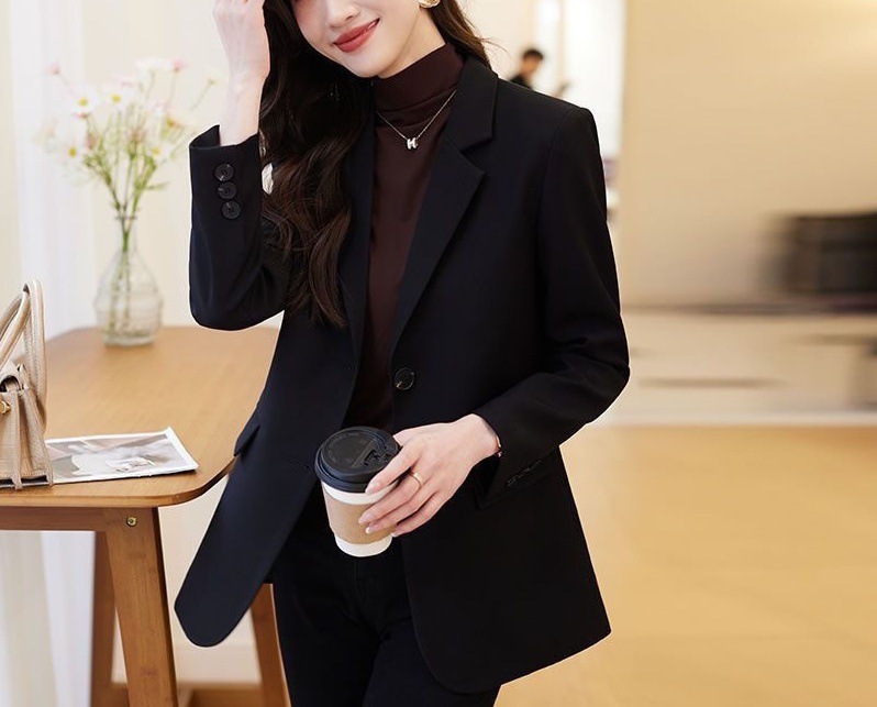 高级感西装外套女春秋季新款休闲气质洋气百搭开叉小西服上衣外套|undefined