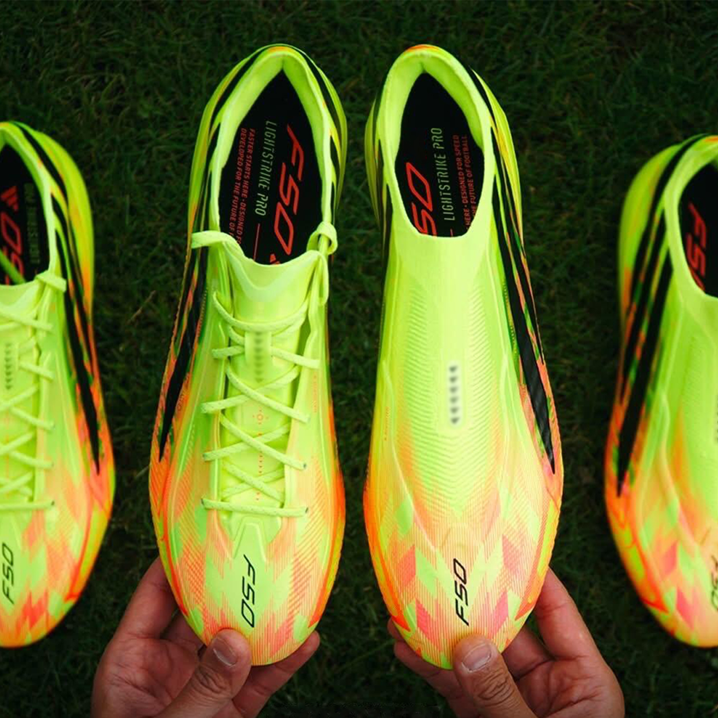 F50 zapatos de fútbol masculinos FG clavos voladores plumas luz zapatos de entrenamiento transpirables sin cordones césped natural artificial Copa del Mundo