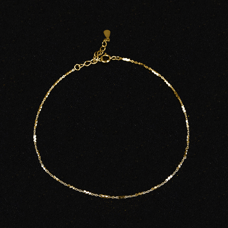 S925 tobilleras espumosas de plata de ley para mujeres de nicho Adornos de pies de alta gama Italia Wanli Flash Star Cadena de pies