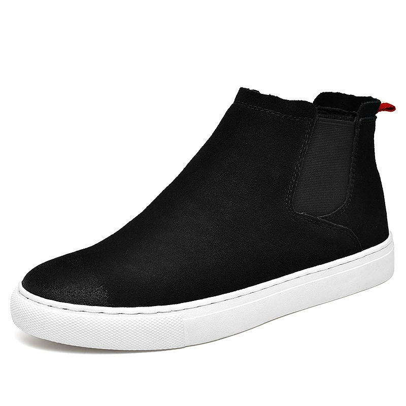 Martens, high warm boots for leisure, men's chelsea, plus size, genuine leather