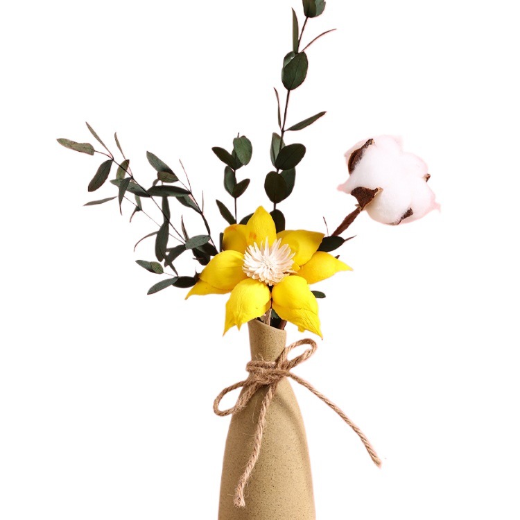 Morandi pequeño jarrón de flores en la mesa de té de viento sala de estar decoración decorativa de flores secas decoración para el hogar