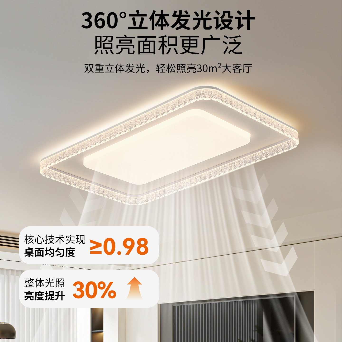 Luz principal de la sala de estar de la familia moderna y simple atmósfera ligera lujosa de alto nivel lámpara de techo de dormitorio 357L lámpara de montaña