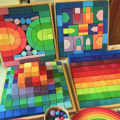 Cross-border children's grimms Waldorf building Montessori early education good-looking and fun toys ins building blocks