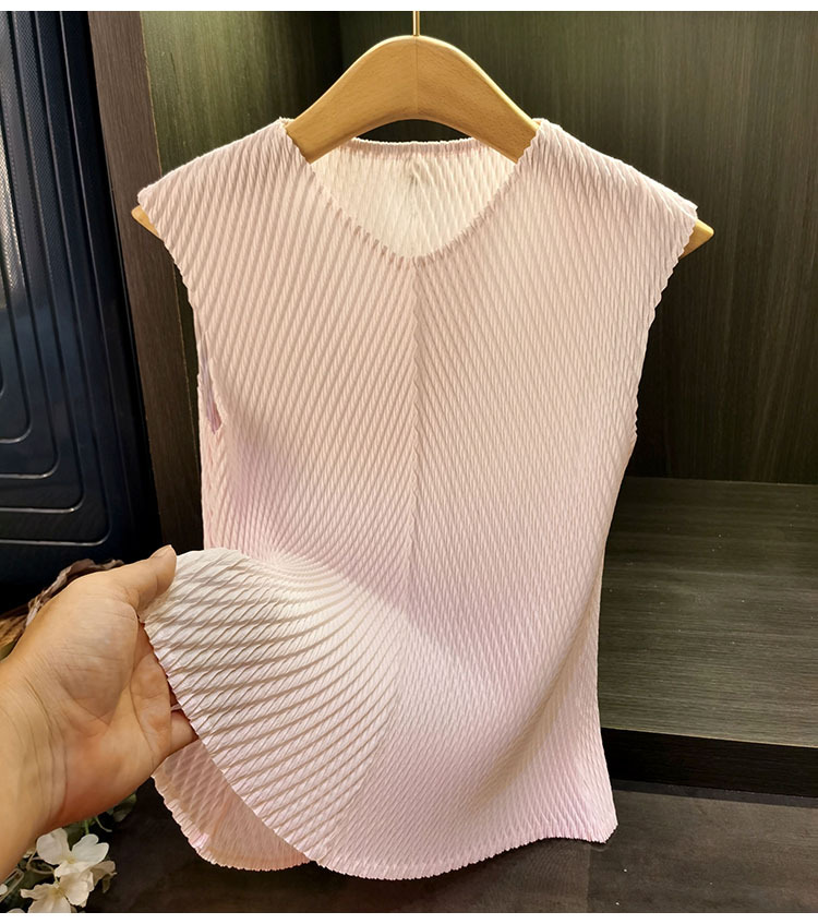 Áo thun ngắn tay cổ chữ V xếp ly vảy rồng đơn giản, thanh lịch đa năng, thiết kế tôn dáng cho nữ mùa hè — Màu đen, Màu xanh lục nhạt, Màu hồng, Màu trắng chi tiết 15