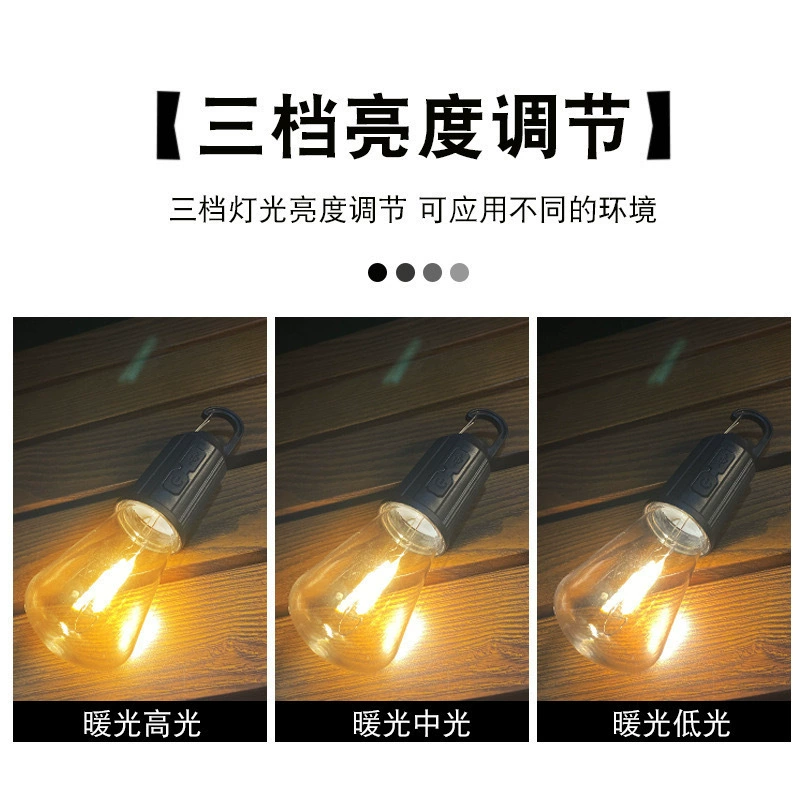 LED-лампа с ретро-ампелью для кемпинга, атмосферный палаточный солнечный свет, (跨境 торговля)