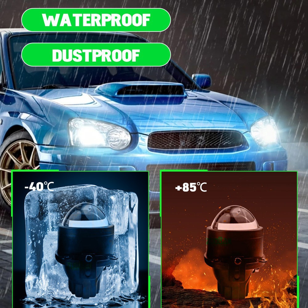 3 pulgadas 3 colores lámpara de niebla de automóvil lámpara de niebla lente lámpara de niebla LED lámpara de niebla transformación de lámpara de niebla de fuego alto lámpara de niebla doble luz