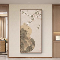 新中国式花鳥山水玄関装飾画高級感正対門入戸廊下背景壁掛け絵花瓶画