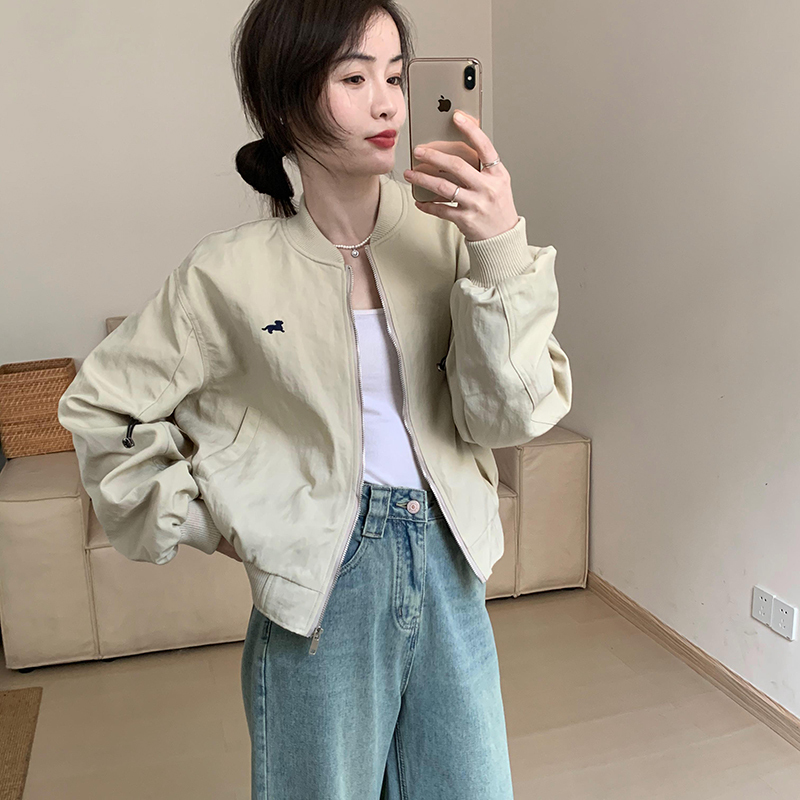 小个子短款棒球服外套女2025春秋季新款宽松百搭薄款拉链夹克外套|undefined