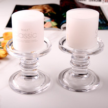 新款水晶玻璃蜡烛台欧式浪漫烛光晚餐桌面摆件家用客厅双头烛台