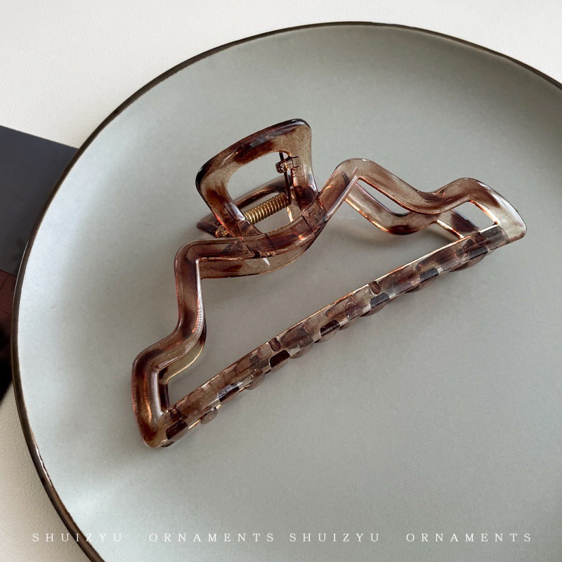 Clip de pelo marrón grande Nueva horquilla cuadrada accesorios para el cabello clip de horquilla simple Cabeza trasera clip de pelo clip de tiburón tocado