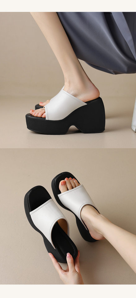 Dép sandal cao gót nữ hở mũi quai ngang đế dày siêu cao gót màu bạc — Màu đen, Màu trắng be, Màu bạc chi tiết 8