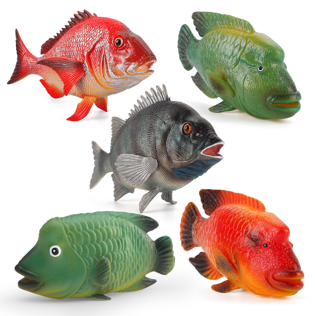 Exportación transfronteriza simulación de animales marinos subtropicales rojo seda pez modelo de pez de ceja sólida ornamental de peces