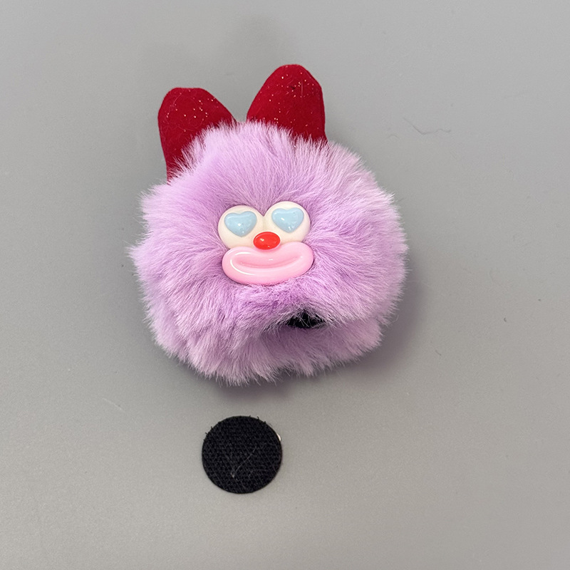 Diàndòngchē Electric Car Decoration Doll Bow Accessories Car Center Console Ornament (Auto Parts and Accessories) - clown-big-ball-purple