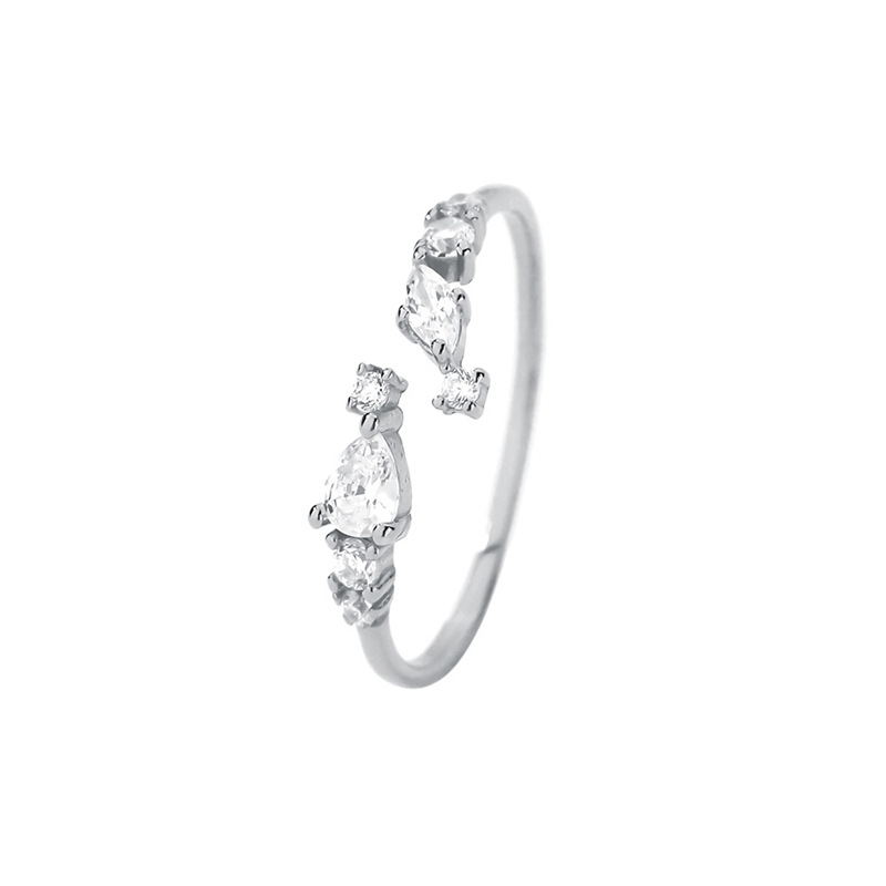 Anello zircone per donna, design stella scintillante in argento_voghion.com