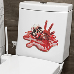 萬聖節驚悚血液骷髏頭手掌浴室馬桶貼家居裝飾牆貼貼紙自粘批發
