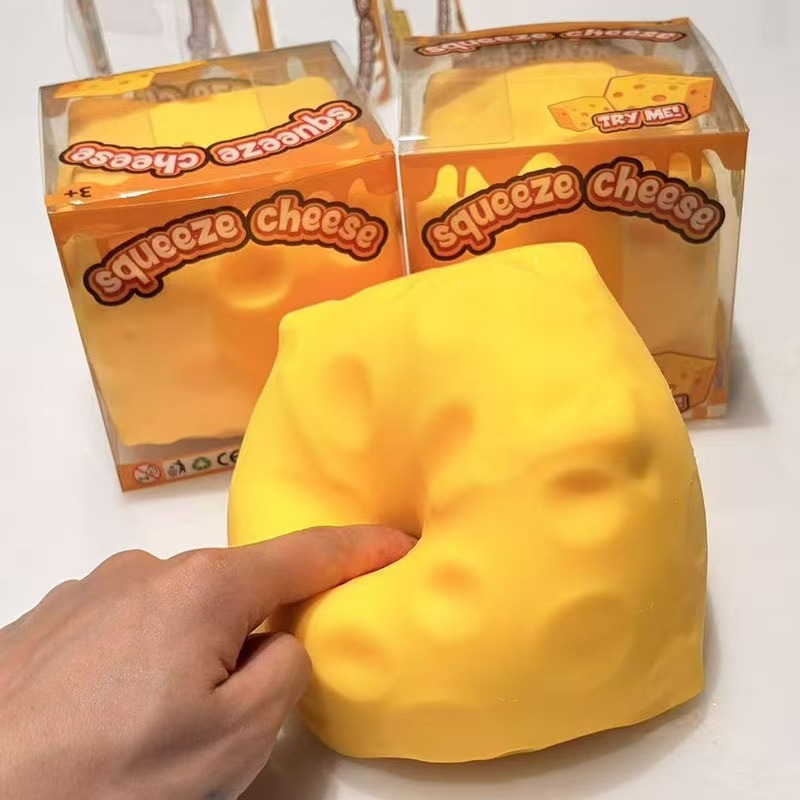 Nuevo producto explosivo bloque de queso suave - amarillo, juguete de descompresión plástica, con función de extrusión
